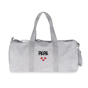 FÊTE DES PÈRES. BONNE FÊTE PAPA. PAPA. BONNE FÊTE - Sac de sport en toile recyclée Stanley/Stella - gris chiné - Devant