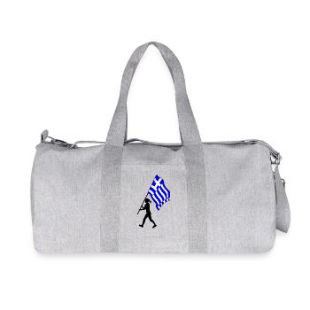 Flag Greece Woman Walking - Recycled Canvas Sports Bag by Stanley/Stella - heather grey - Front