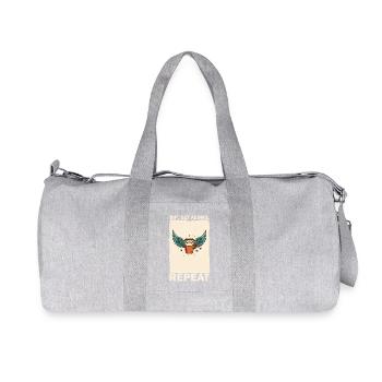 Coffee mug with wings and saying - Recycled Canvas Sports Bag by Stanley/Stella - heather grey - Front