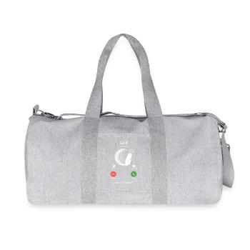 Golf ruft und ich muss aufhören, Bildschirm Golf spielen - Recycelte Canvas-Sporttasche von Stanley/Stella - Grau meliert - Vorne