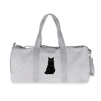 Chat Mystique Noir Offert Amoureux des Chats - Sac de sport en toile recyclée Stanley/Stella - gris chiné - Devant