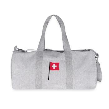 Schweizer Flagge - Recycelte Canvas-Sporttasche von Stanley/Stella - Grau meliert - Vorne
