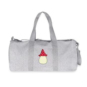 Mushroom Toadstool Pattern Personalizable Gift - Recycled Canvas Sports Bag by Stanley/Stella - heather grey - Front