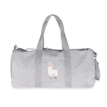 Un adorable lama - Sac de sport en toile recyclée Stanley/Stella - gris chiné - Devant
