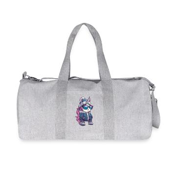 Bande dessinée d’hiver Licorne - Sac de sport en toile recyclée Stanley/Stella - gris chiné - Devant