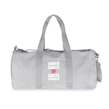 Liberté Égalité Sieste à Volonté drôle français - Sac de sport en toile recyclée Stanley/Stella - gris chiné - Devant