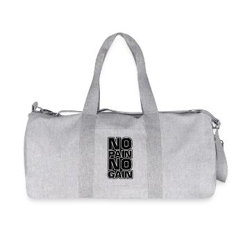 No Pain No Gain Devise de remise en forme - Sac de sport en toile recyclée Stanley/Stella - gris chiné - Devant