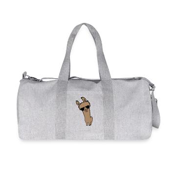 Lunettes de soleil Cool Lama Alpaga Souriant Drôle - Sac de sport en toile recyclée Stanley/Stella - gris chiné - Devant