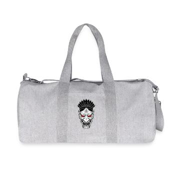 Hannya Samurai Mask Japanese Totem Red Eyes - Recycled Canvas Sports Bag by Stanley/Stella - heather grey - Front