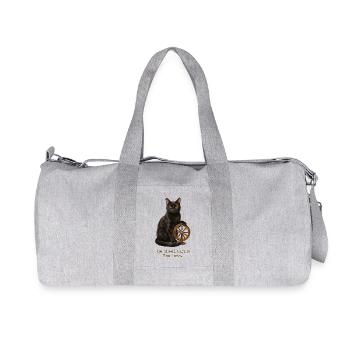La roue tourne le chat - Sac de sport en toile recyclée Stanley/Stella - gris chiné - Devant
