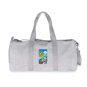Santorini Greece vacation Akrotiri volcano - Recycled Canvas Sports Bag by Stanley/Stella - heather grey - Front