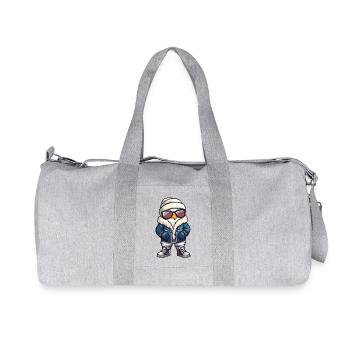 Taube Vogel Winter Comic - Recycelte Canvas-Sporttasche von Stanley/Stella - Grau meliert - Vorne