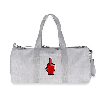 Middle finger icon - Recycled Canvas Sports Bag by Stanley/Stella - heather grey - Front