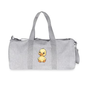Cute Chick Cartoon on Fabric - Recycled Canvas Sports Bag by Stanley/Stella - heather grey - Front