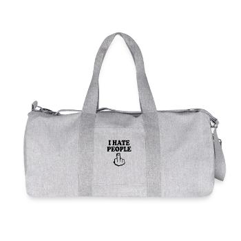 I hate people - Recycelte Canvas-Sporttasche von Stanley/Stella - Grau meliert - Vorne