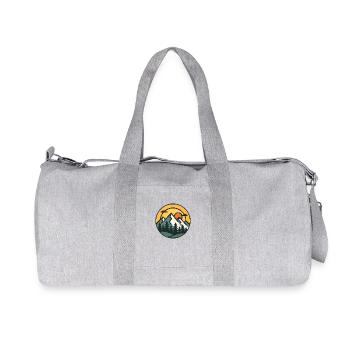 Art d'aventure au coucher du soleil en montagne - Sac de sport en toile recyclée Stanley/Stella - gris chiné - Devant