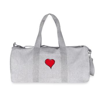 HERZELEIN - Sac de sport en toile recyclée Stanley/Stella - gris chiné - Devant