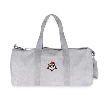 Panda Noël Cool - Sac de sport en toile recyclée Stanley/Stella - gris chiné - Devant