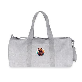 Maman grizzli avec enfants - Sac de sport en toile recyclée Stanley/Stella - gris chiné - Devant