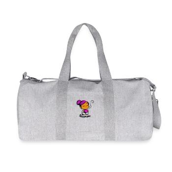 Tassmine enspannt mit einer Tasse Tee oder Kaffee - Recycelte Canvas-Sporttasche von Stanley/Stella - Grau meliert - Vorne