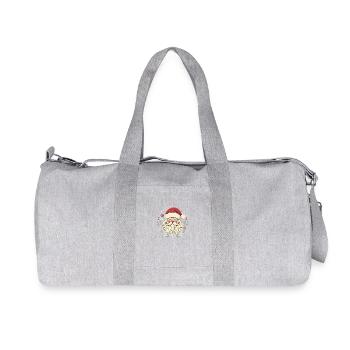 Badge de vacances vintage du Père Noël - Sac de sport en toile recyclée Stanley/Stella - gris chiné - Devant
