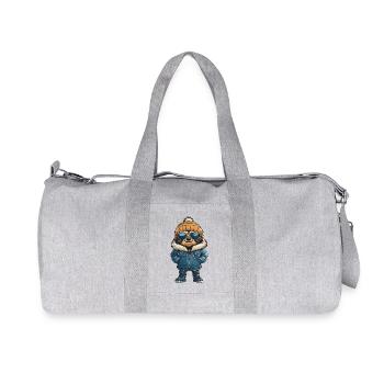 Faultier Winter Comic - Recycelte Canvas-Sporttasche von Stanley/Stella - Grau meliert - Vorne