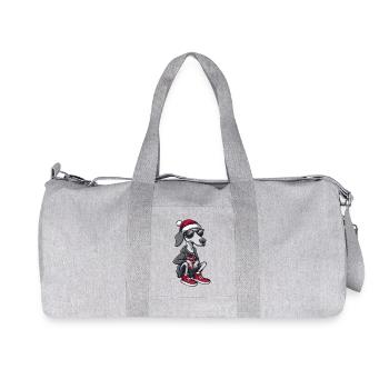 Greyhound Dog Christmas Cool X-Mas - Recycled Canvas Sports Bag by Stanley/Stella - heather grey - Front