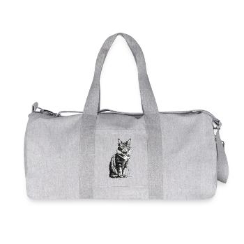Noble cat sitting - Recycled Canvas Sports Bag by Stanley/Stella - heather grey - Front