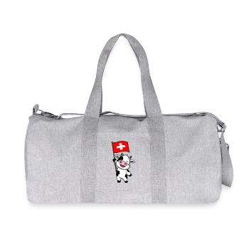 Vache suisse - Sac de sport en toile recyclée Stanley/Stella - gris chiné - Devant