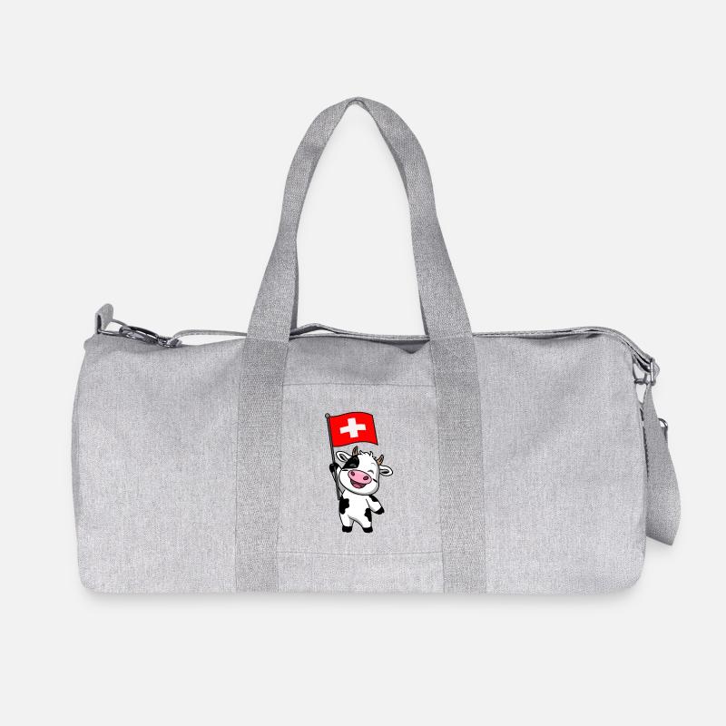Schweizer Kuh - Recycelte Canvas-Sporttasche von Stanley/Stella - Grau meliert