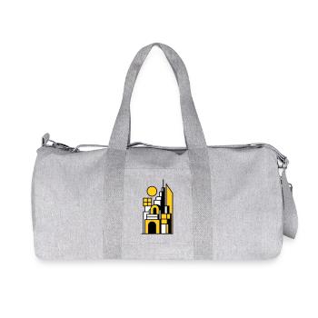 Paysage urbain abstrait en jaune noir - Sac de sport en toile recyclée Stanley/Stella - gris chiné - Devant