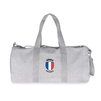 Nimes France Shield Design - Recycled Canvas Sports Bag by Stanley/Stella - heather grey - Front