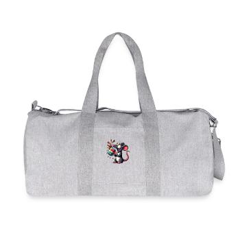 Mouse with coffee caffeine shock - Recycled Canvas Sports Bag by Stanley/Stella - heather grey - Front