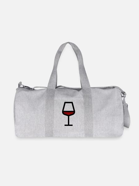 Rotweinglas, Rotwein - Recycelte Canvas-Sporttasche von Stanley/Stella - Grau meliert