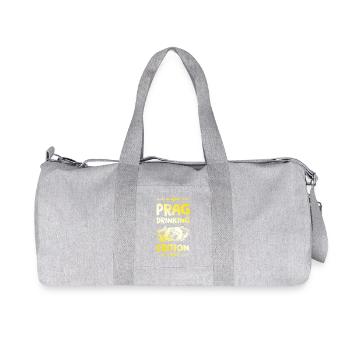 Prag Drinking Spruch - Recycelte Canvas-Sporttasche von Stanley/Stella - Grau meliert - Vorne