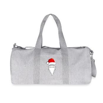 Santa Hat and Beard – Classic Christmas Motif - Recycled Canvas Sports Bag by Stanley/Stella - heather grey - Front