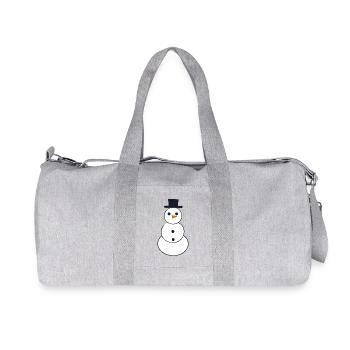 Minimalistische Schneemannkunst - Recycelte Canvas-Sporttasche von Stanley/Stella - Grau meliert - Vorne