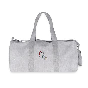 PAPA. FÊTE DES PÈRES. BONNE FÊTE PAPA. BONNE FÊTE - Sac de sport en toile recyclée Stanley/Stella - gris chiné - Devant