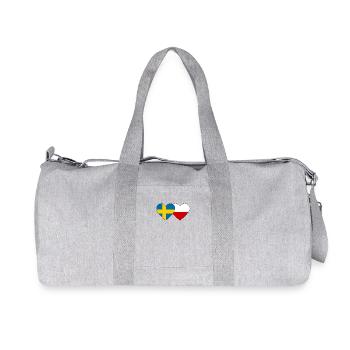 Suède Pologne Drapeau Coeur - Sac de sport en toile recyclée Stanley/Stella - gris chiné - Devant