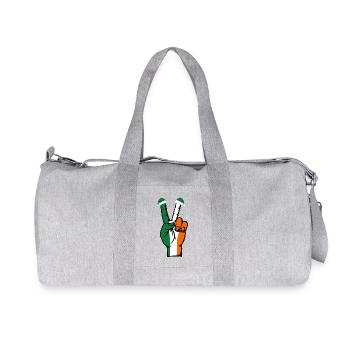 Ireland Flag Christmas Peace Symbol - Recycled Canvas Sports Bag by Stanley/Stella - heather grey - Front