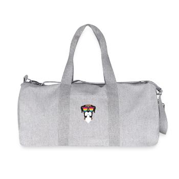 Pansexuell Deutscher Boxer Hund - Hund mit Brille - Recycelte Canvas-Sporttasche von Stanley/Stella - Grau meliert - Vorne