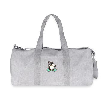 Pingouin snowboarder Sports d’hiver Design - Sac de sport en toile recyclée Stanley/Stella - gris chiné - Devant