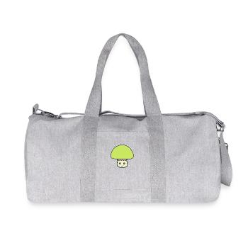 Kawaii Pilz cute grün mit Gesicht - Recycelte Canvas-Sporttasche von Stanley/Stella - Grau meliert - Vorne