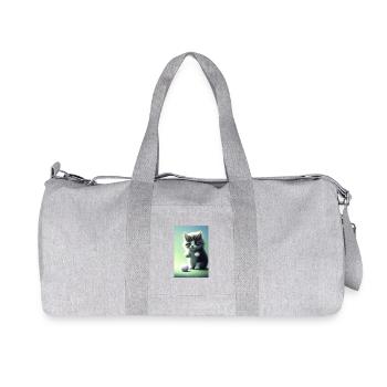 Little Cute Baby Cat - Recycled Canvas Sports Bag by Stanley/Stella - heather grey - Front
