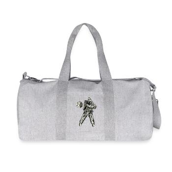 Space Baseball Astronaut Weltall Ball Schläger - Recycelte Canvas-Sporttasche von Stanley/Stella - Grau meliert - Vorne