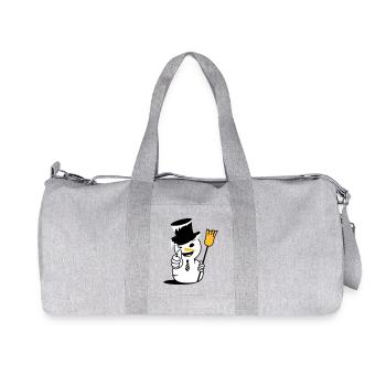 Un bonhomme de neige cool avec le pouce vers le haut - Sac de sport en toile recyclée Stanley/Stella - gris chiné - Devant