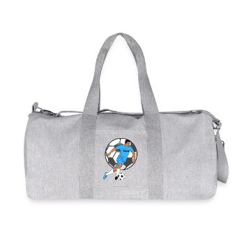 Blauer Teamkicker mit Ball - Recycelte Canvas-Sporttasche von Stanley/Stella - Grau meliert - Vorne