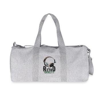 Kopfhörer Musik Retro - Recycelte Canvas-Sporttasche von Stanley/Stella - Grau meliert - Vorne