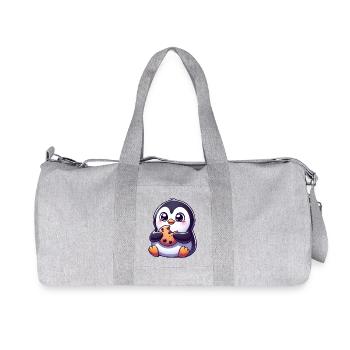Penguin Cookie Sweet Dessert Cookie - Recycled Canvas Sports Bag by Stanley/Stella - heather grey - Front