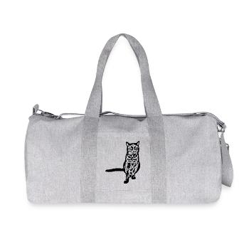 Black Cat Cat Black Cats Gift - Recycled Canvas Sports Bag by Stanley/Stella - heather grey - Front